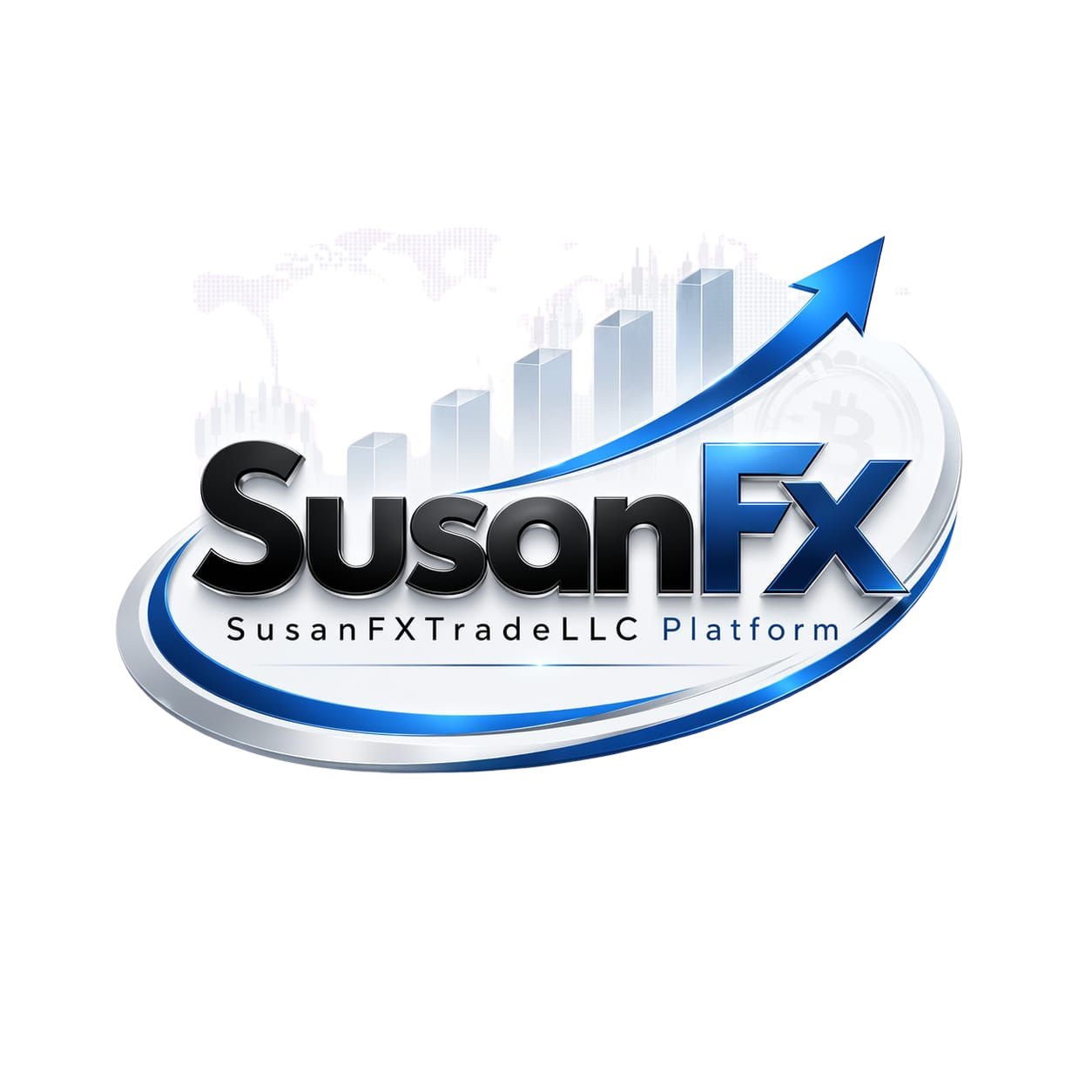 Logo with stylized goat head and letters FT, next to the text SUSANFX TRADER in bold white on black background.